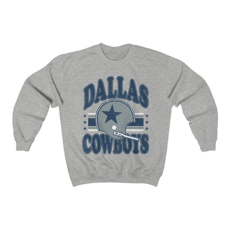 Vintage Dallas Cowboys Football Logo Crewneck Sweatshirt - NFL Texas Fan Gear - Retro Apparel | Etsy (US)