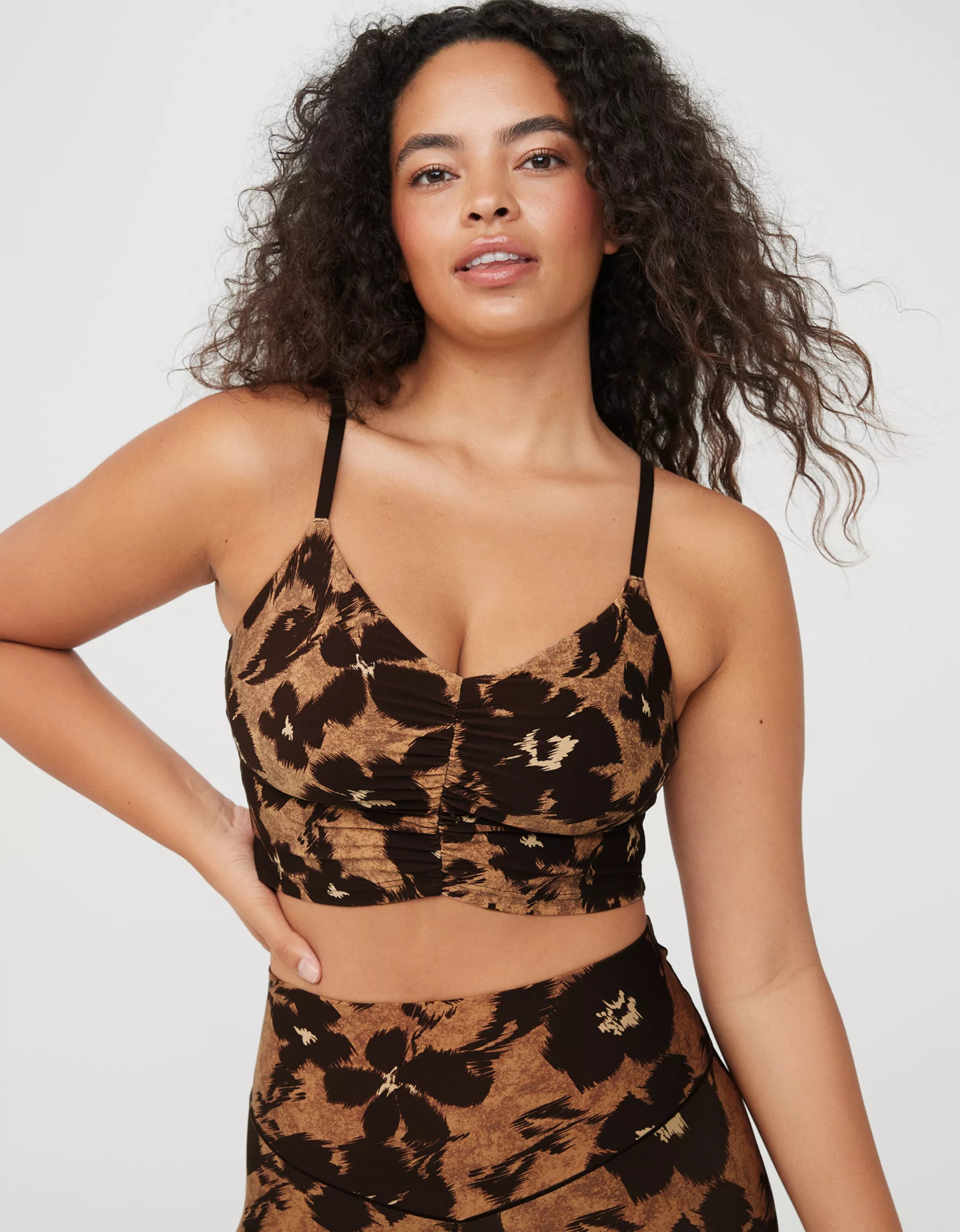 OFFLINE By Aerie Real Me Ruched Longline Sports Bra | Aerie