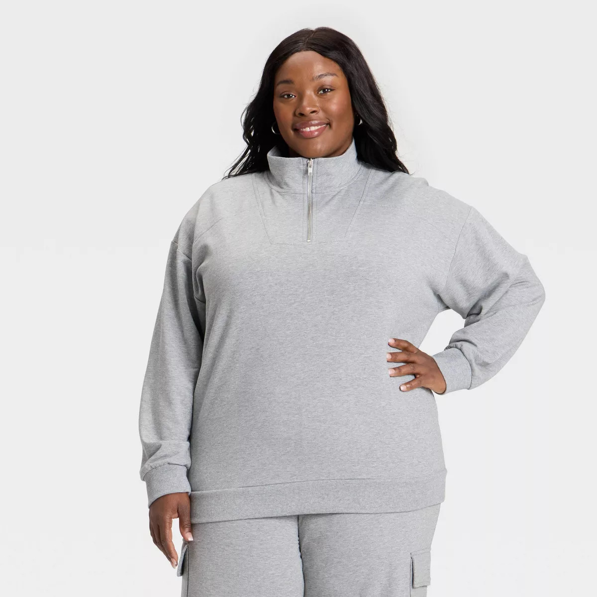 Women's French Terry Pullover Sweatshirt - Ava & Viv™ Pink 4X | Target