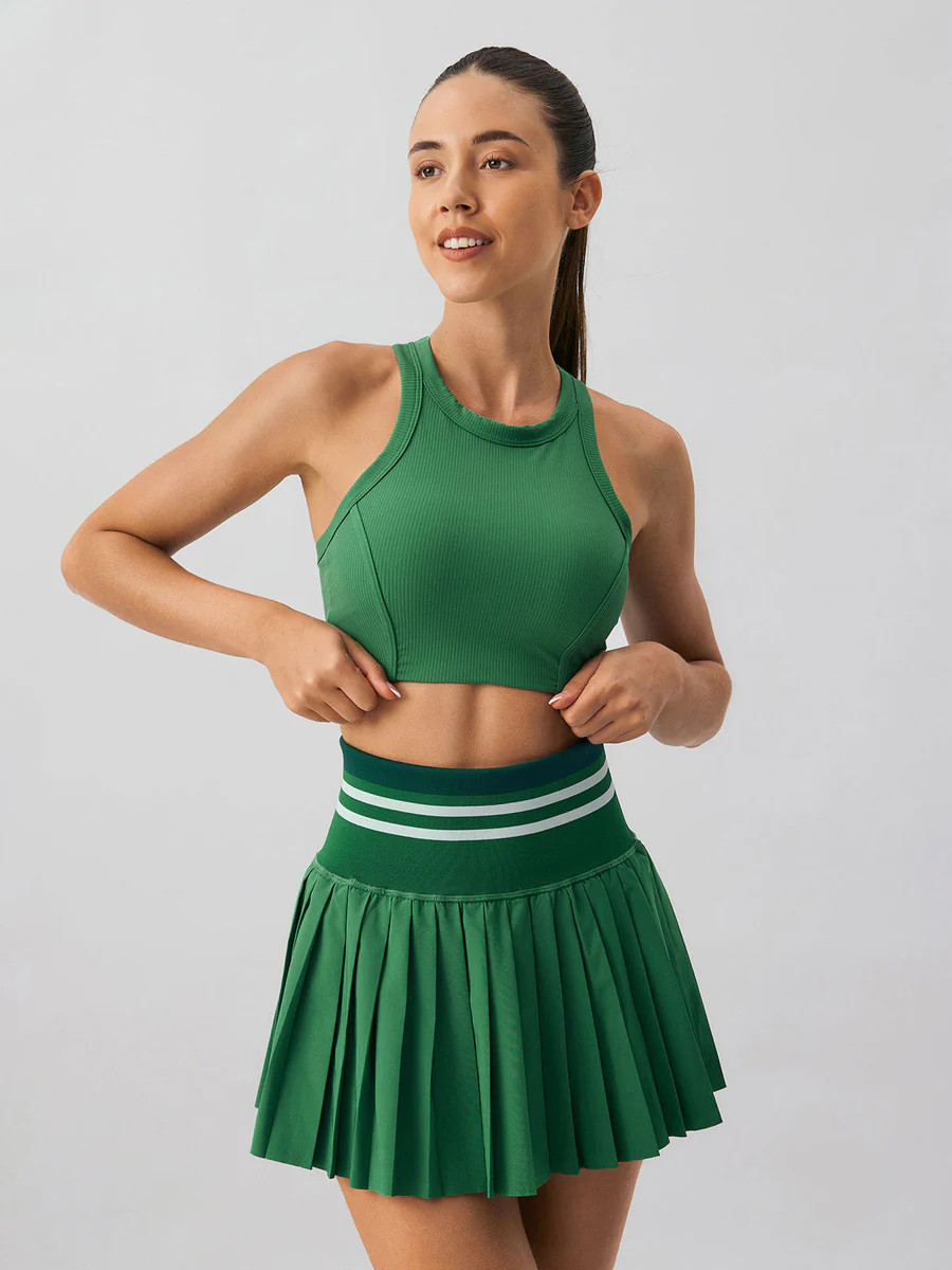 Green Round Neck Tank Top & Reviews - Green - Sustainable Yoga Tops | BERLOOK | BERLOOK