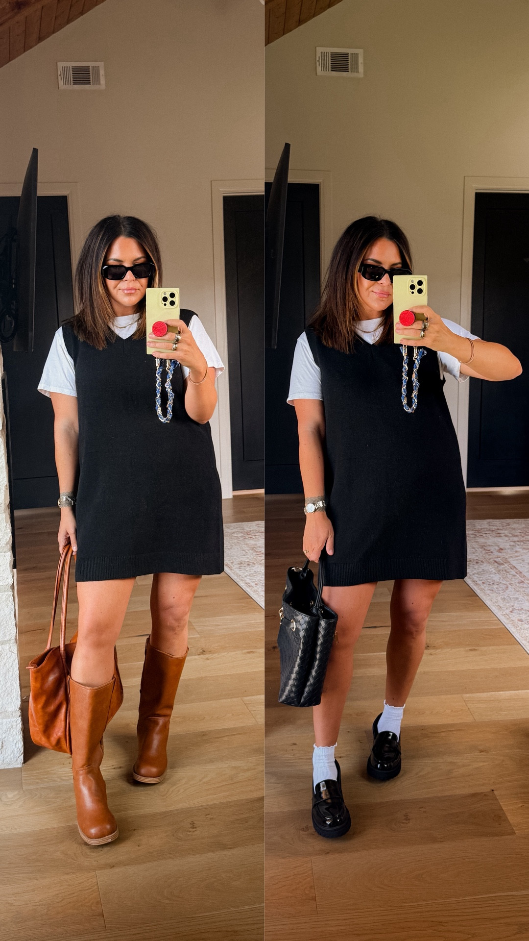 Cute sweater dress. 
Add a tee or longsleeve, or mesh shirt under….literally any boot works too!
Dress: XL


#LTKMidsize #LTKStyleTip #LTKFindsUnder50