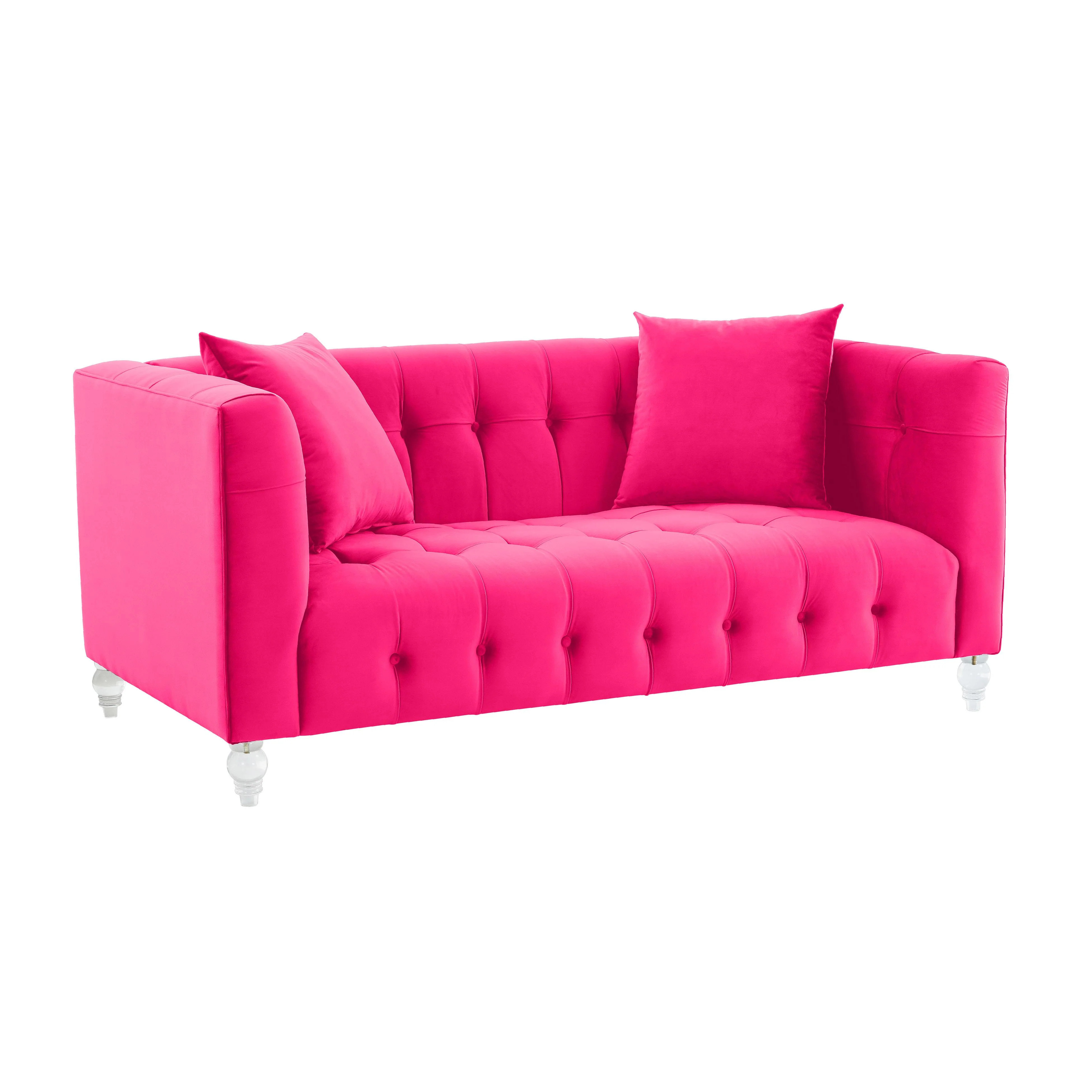 Bea Hot Pink Velvet Loveseat | TOV Furniture