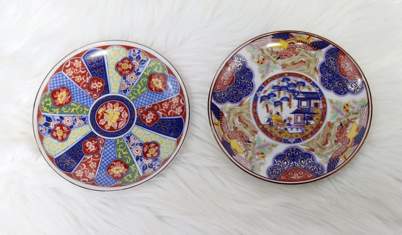 2 Pc Set Imari Ware Japan, Mid Century Modern, Hand Painted, Vintage Gold Imari Ware, Japanese Ce... | Etsy (US)