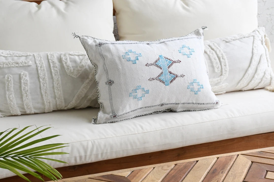 Moroccan (cactus Silk) Cream Lumbar Pillow Cover-handmade-handwoven Lumbar Throw Pillow | Decorat... | Etsy (Global)