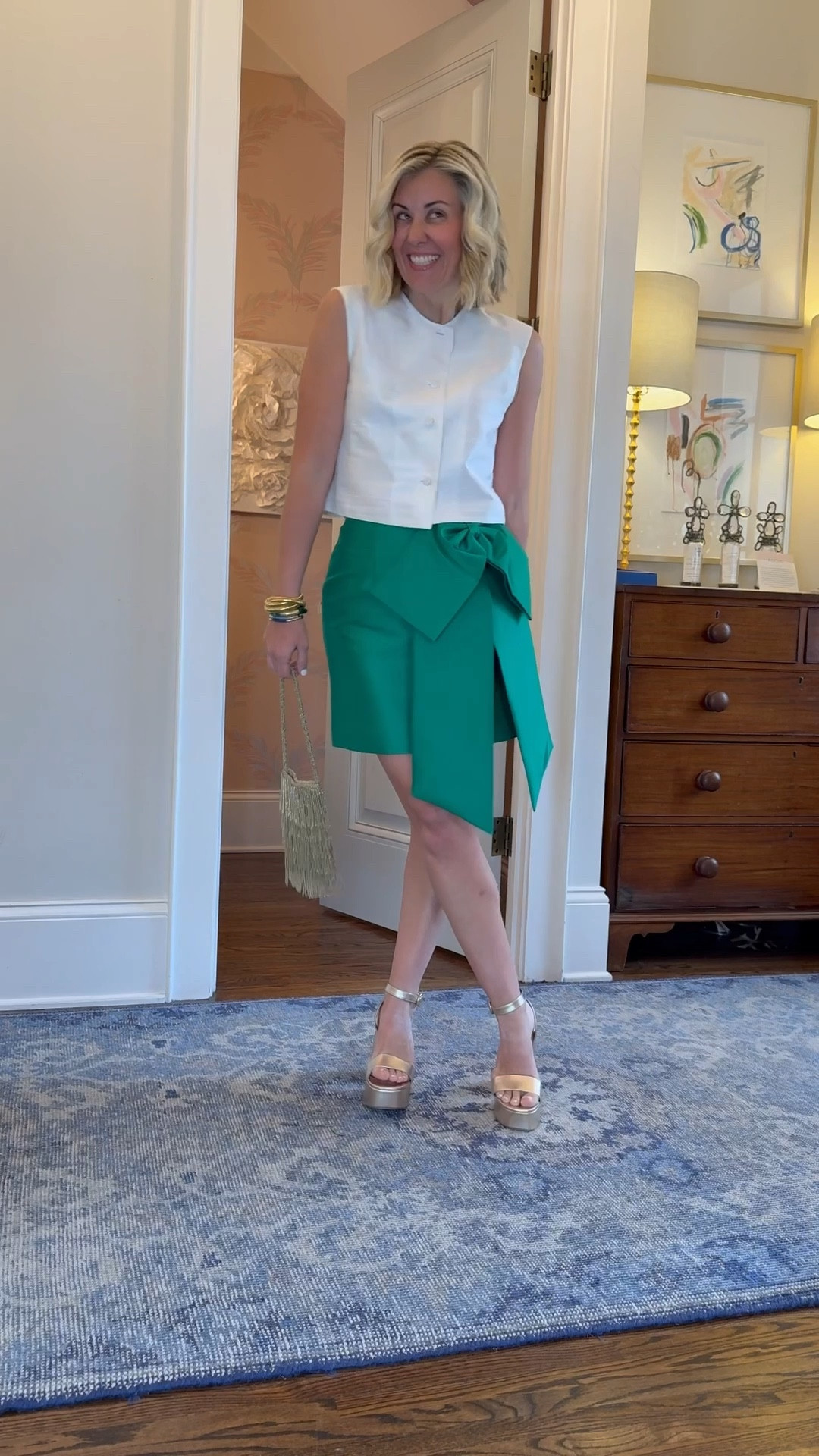 A few dressier looks- could be NYE, winter wedding, or just a fancy Sunday at church, maybe a ladies luncheon!

White sleeveless top- s
Green & red skirt - 2 (need 4)
Fringe dress (I wore Christmas Eve)- XS
Blue dress- xs
Green pants- xs
Green jacket- xs.s
Black top- xs
Pink/purple pants- 2 (need 4)
Lilac top- xs

#LTKSeasonal #LTKWedding #LTKOver40