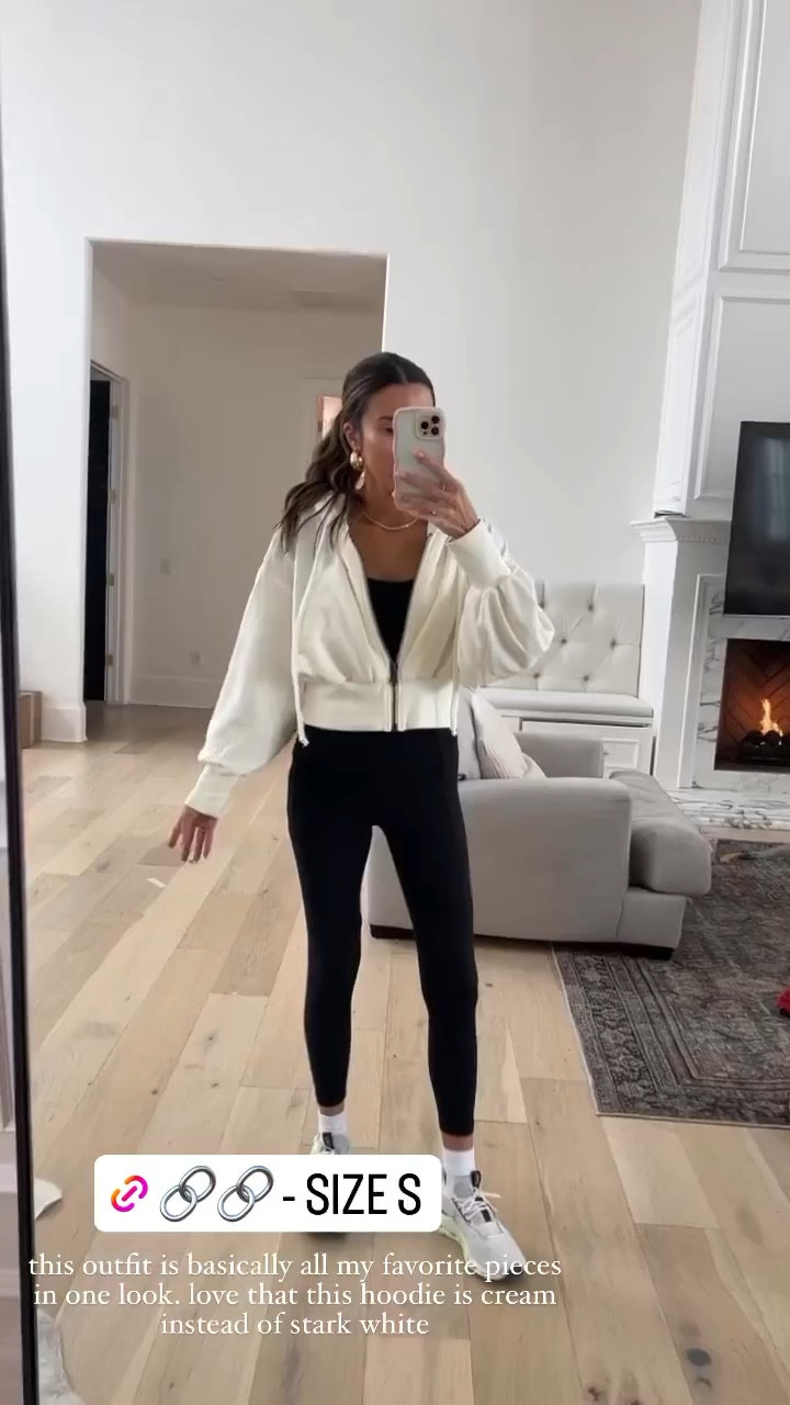 Athleisure outfit - I’ve been loving this cropped hoodie so much I have it in 2 colors!  I love the cropped look and flowy sleeves. I’m wearing size small. 🤍

Spring style; athleisure style; free people; zip up hoodie; spring jacket; mom style; school drop off outfit; Christine Andrew 

#LTKSeasonal #LTKunder100 #LTKstyletip