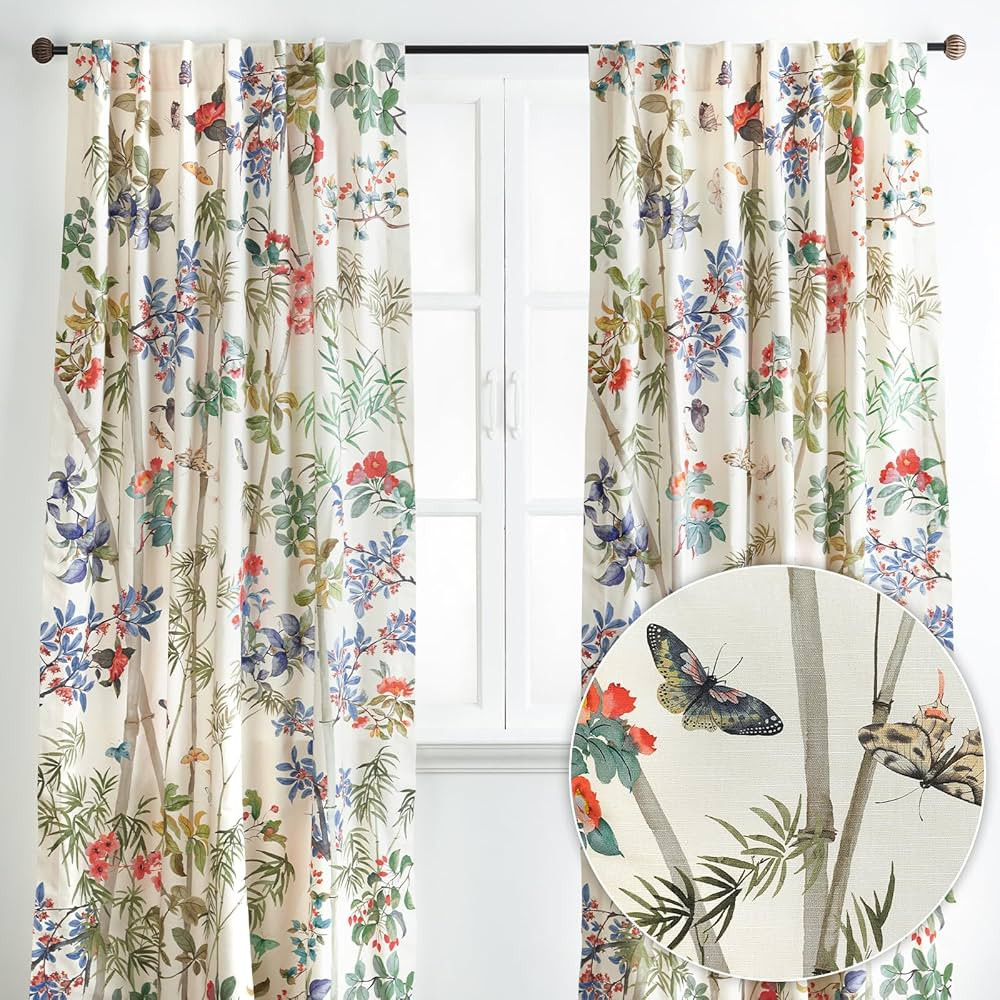 Maison d' Hermine Curtains for Living Room 100% Cotton 108 inch Length Two Panels Light Filtering... | Amazon (US)