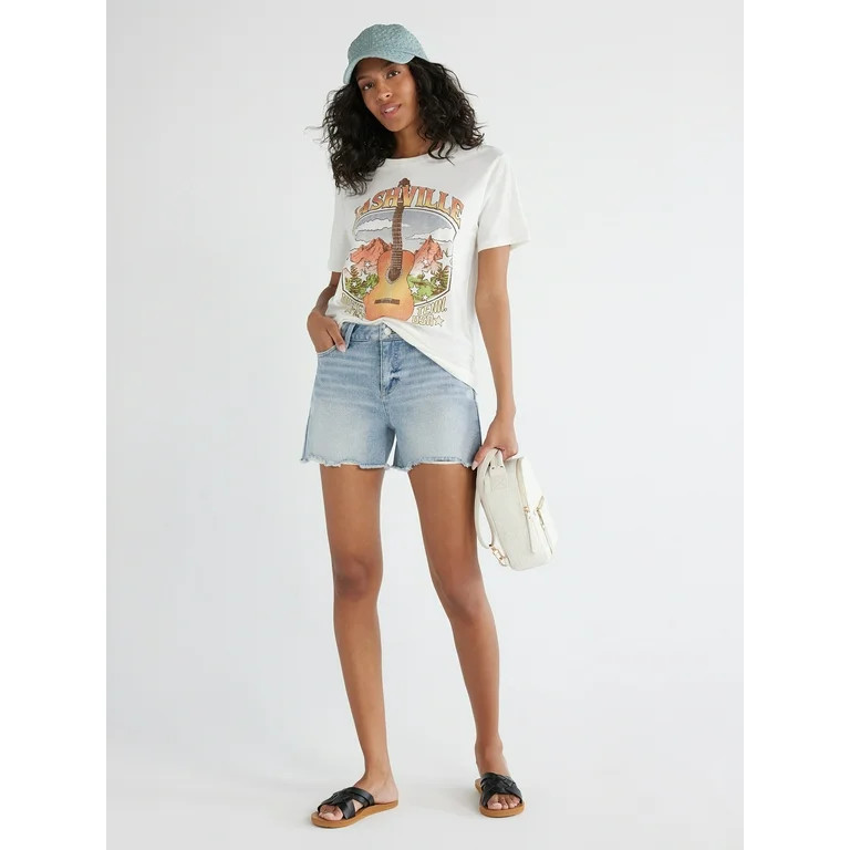 Time and Tru Women's Nashville Graphic Print T-Shirt, Sizes XS-XXXL - Walmart.com | Walmart (US)