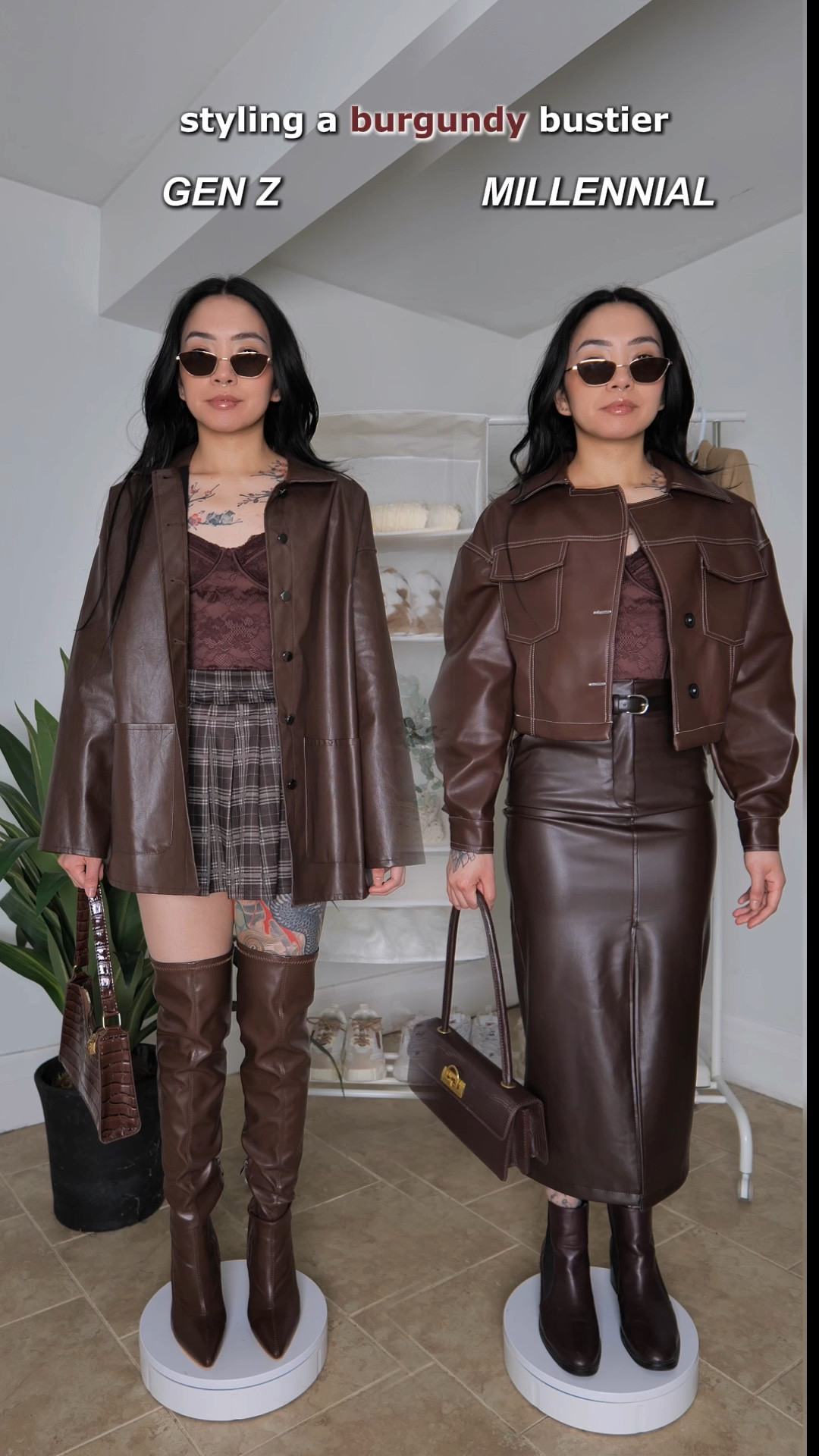 Bustier top from dynamite! 

Left:
Skirt: ROMWE
Jacket: SHEIN
Boots: Newbella
Bag: SHEIN
Glasses: SHEIN

Right:
Jacket: SHEIN
Skirt: Dynamite
Bag: SHEIN
Boots: Zara
Glasses: SHEIN

#LTKParties #LTKFindsUnder100 #LTKStyleTip