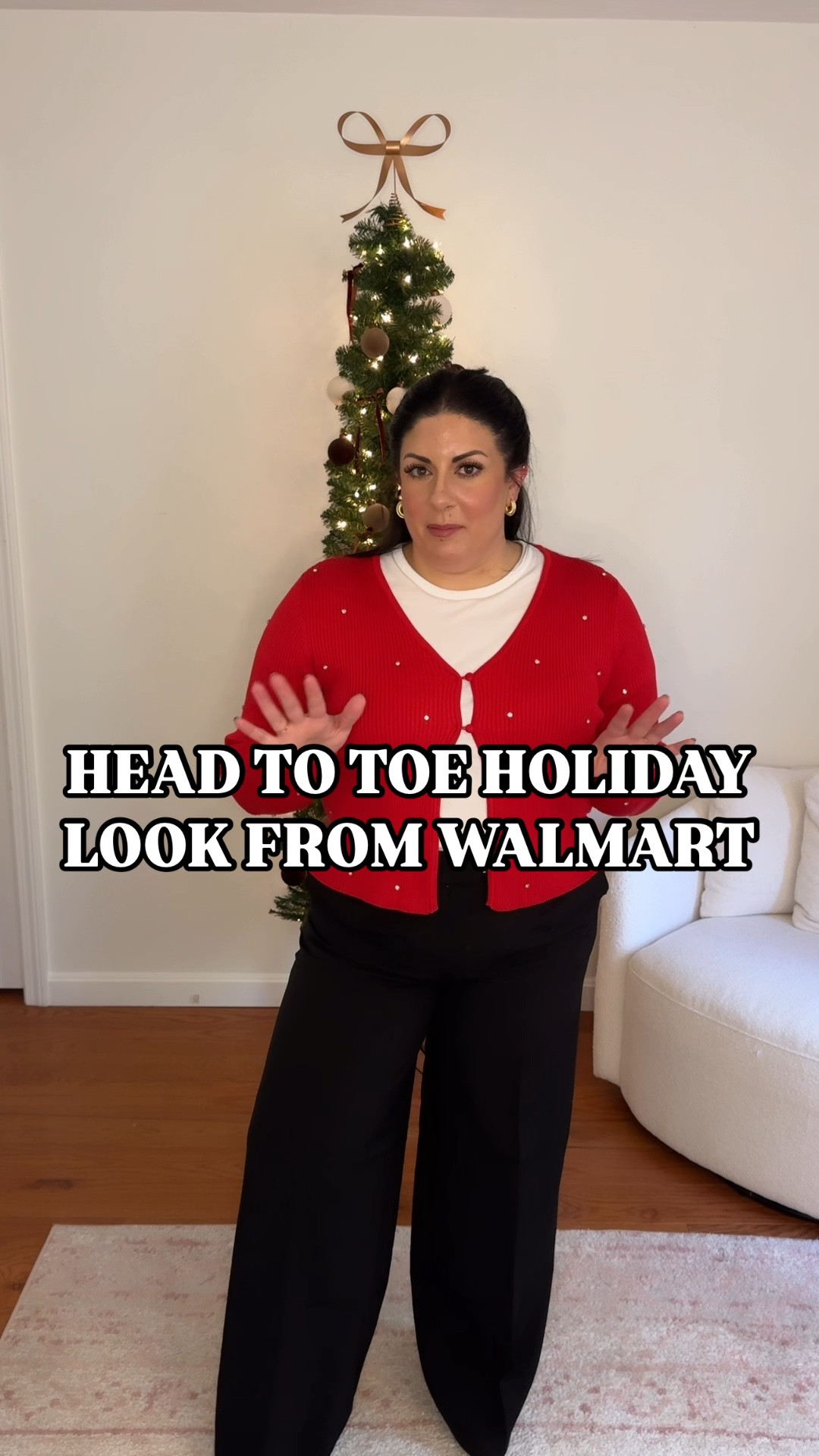 This casual holiday outfit from Walmart is so affordable and can be dressed up or down! Wearing an XL cardigan and a size 14 in the trousers. 

#LTKCyberWeek #LTKHoliday #LTKGiftGuide