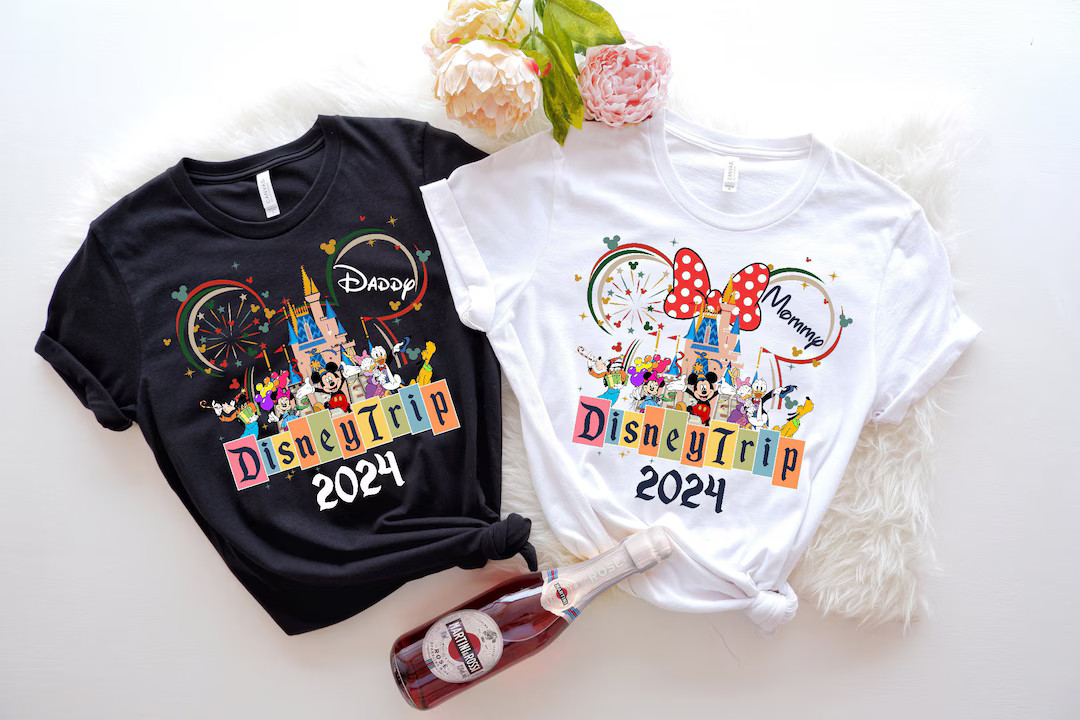Disney Trip 2024 Shirts, Disney Castle 2024 Shirt, Disney Family Matching Tshirt, Custom Disney F... | Etsy (US)