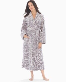 Luxe Long Robe Exotic Animal Lunar Dove | Soma Intimates