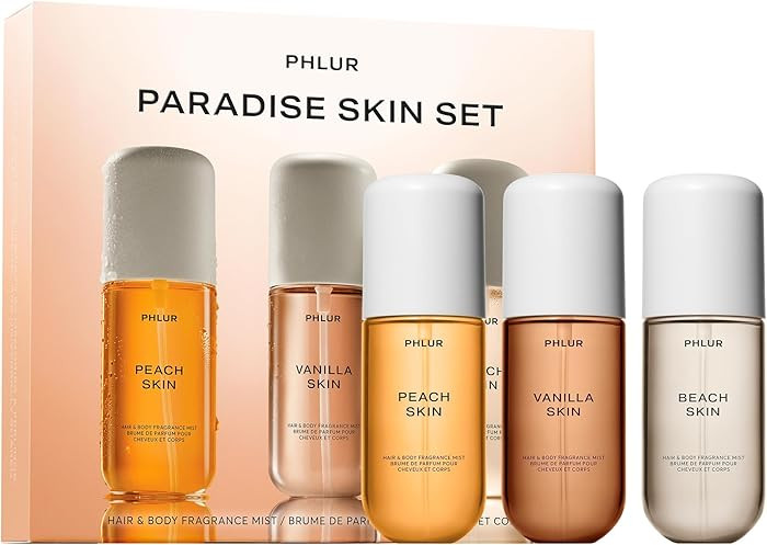 PHLUR Paradise Skin Set ($75 Value) - Travel Size Body Mist Gift Set - Peach Skin, Vanilla Skin, ... | Amazon (US)