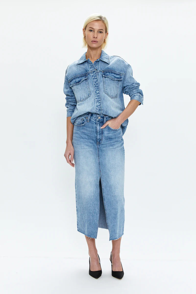 Alice Midi Skirt - Skylark | Pistola Denim