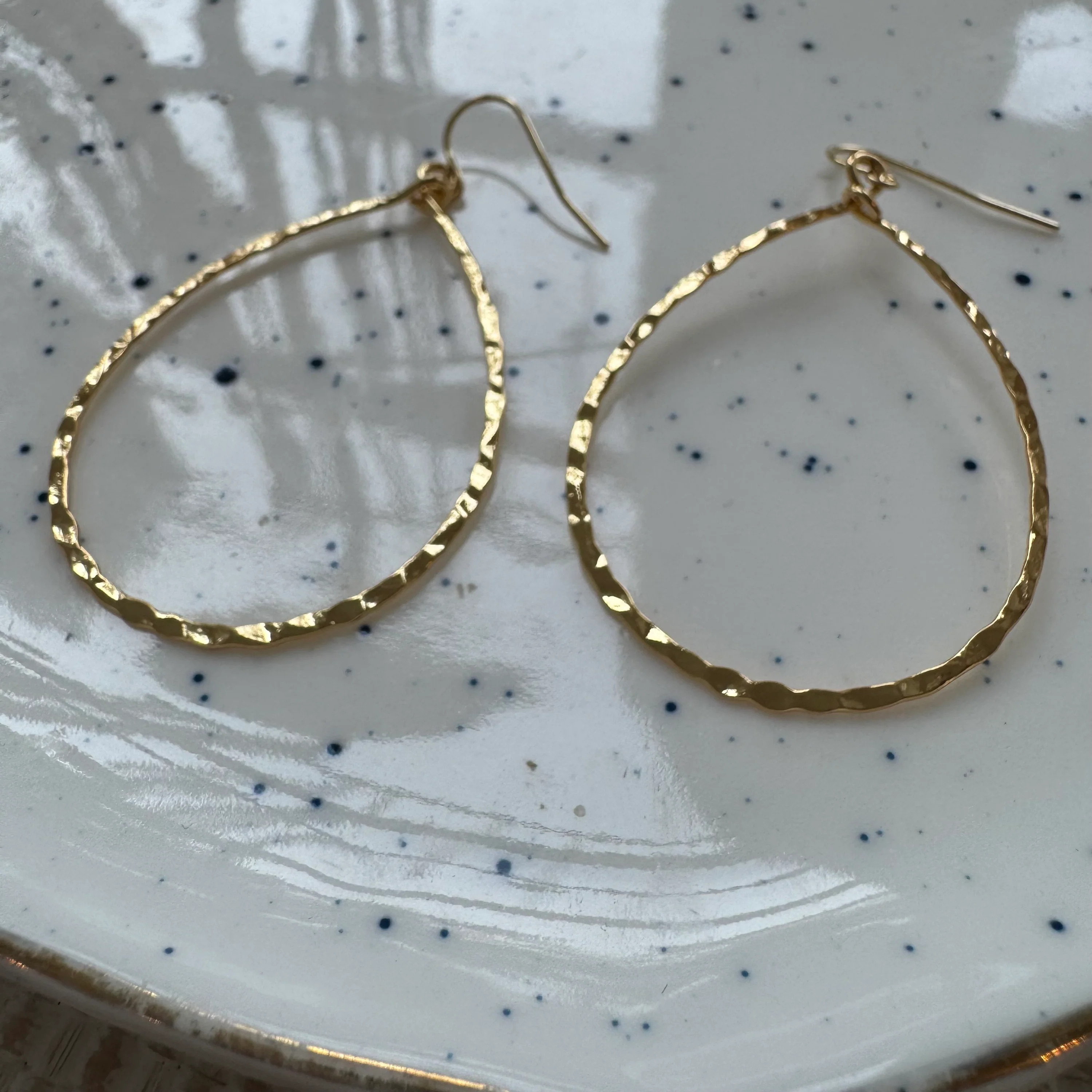 Hammered Teardrop Hoops | Erin McDermott Jewelry