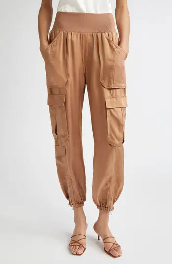 Cinq à Sept Raven Cargo Parachute Pants in Brown Sandstone at Nordstrom Rack, Size Medium | Nordstrom Rack