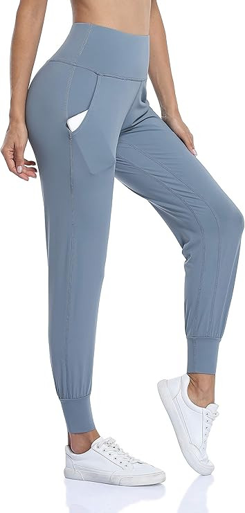 ATTRACO High Waist Joggers with Pockets Buttery Soft Tapered Workout Sports Yoga Pants | Amazon (US)