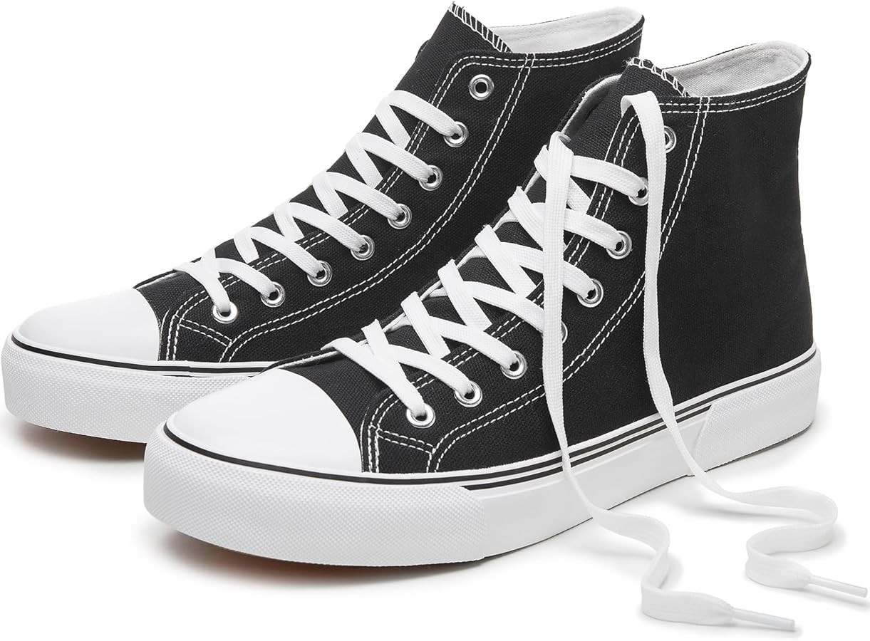 hash bubbie Unisex Fashion High top Sneakers Womens Classic High Tops Canvas Shoes Casual Tennis ... | Amazon (US)