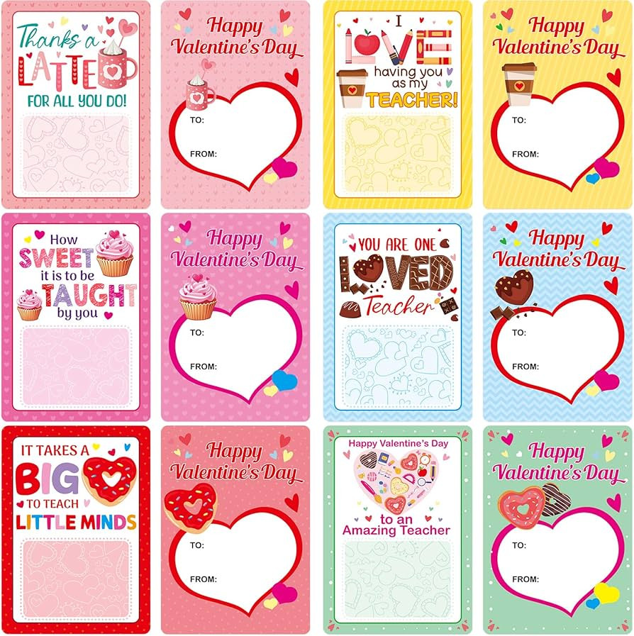 Fancy Land Valentines Day Cards for Teacher Valentine Teacher Gift Card Holders Holiday Appreciat... | Amazon (US)