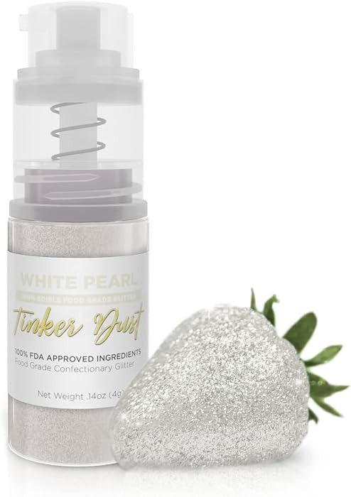 Bakell - White Tinker Dust (4g, 1x Mini Spray Pump) Edible Glitter for Food, Desserts, and Baked ... | Amazon (US)