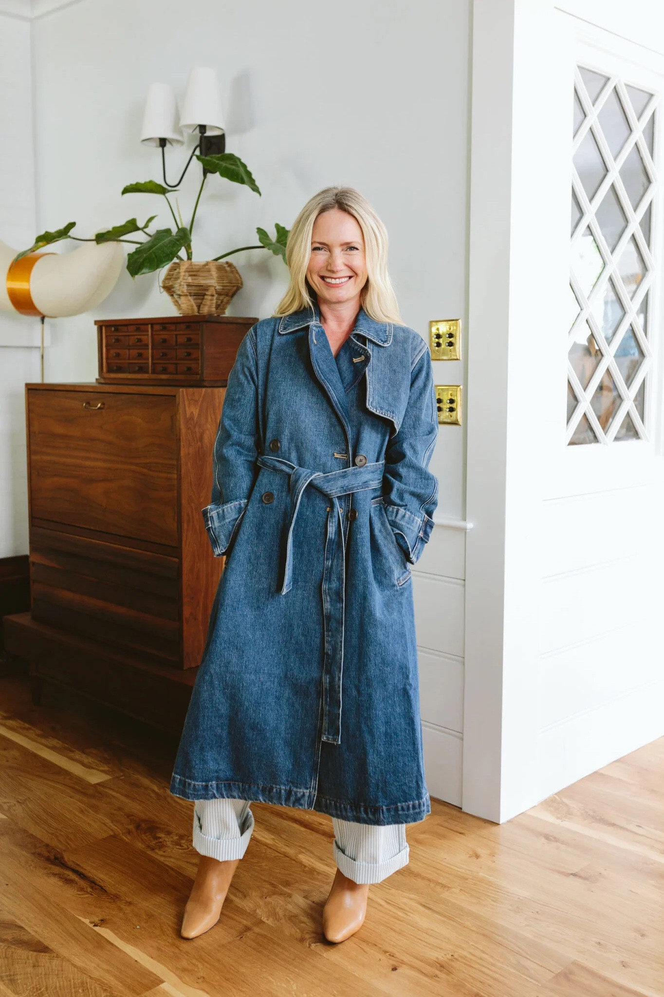 Jeans trench hot sale coat