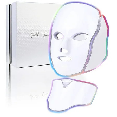 Led Face Mask Light Therapy 7 Color Led Light Therapy Facial Mask Blue Red Light Therapy for Face Acne Reduction Skin Care Mask | Walmart (US)