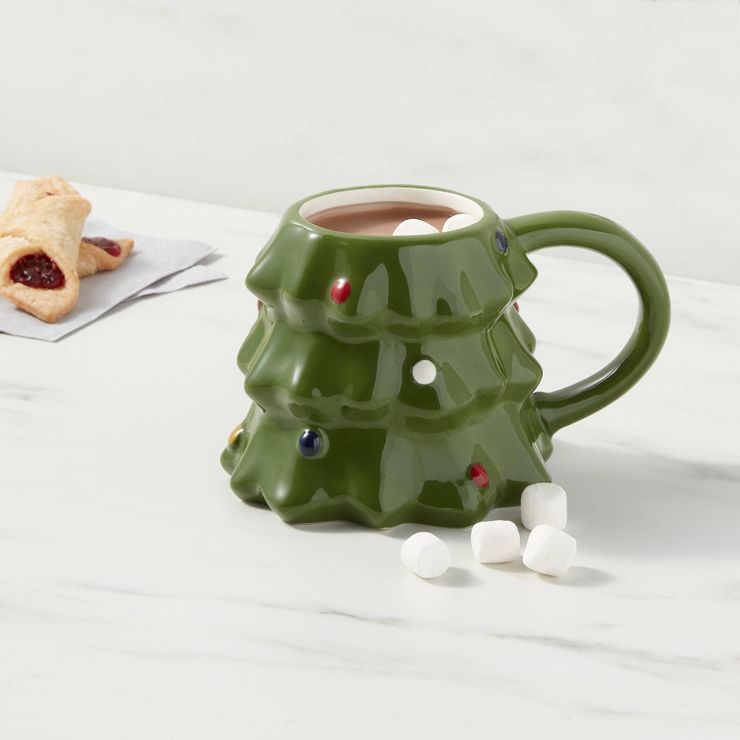 12.8oz Stoneware Figural Christmas Christman Tree Mug - Wondershop™ | Target