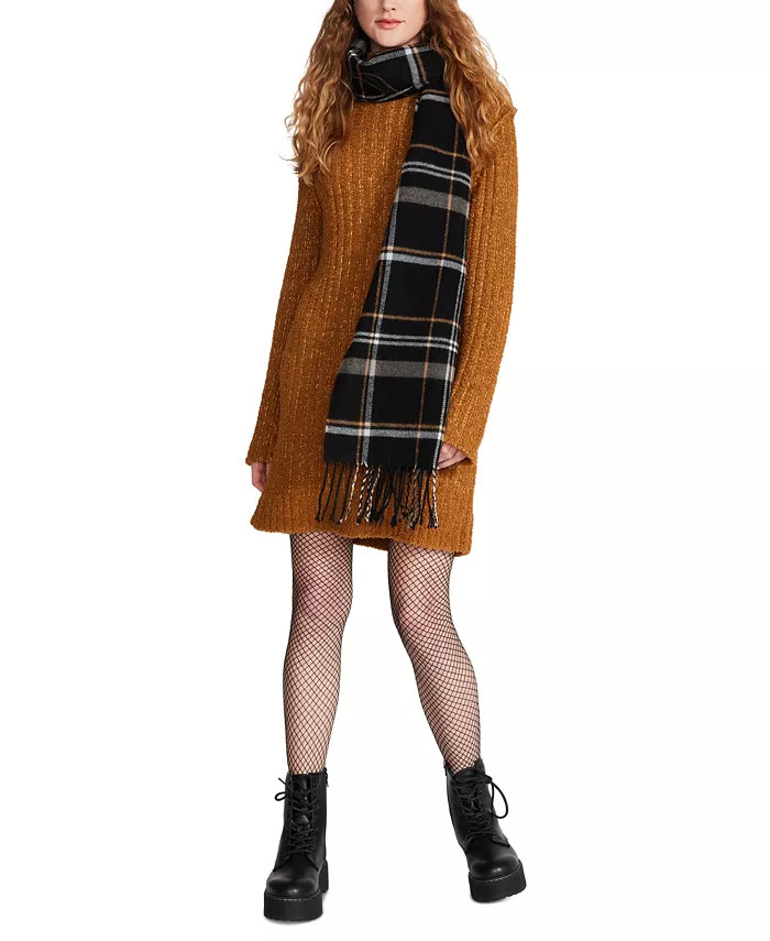 Women's Pop Plaid Fringe-Trim Scarf | Macy's