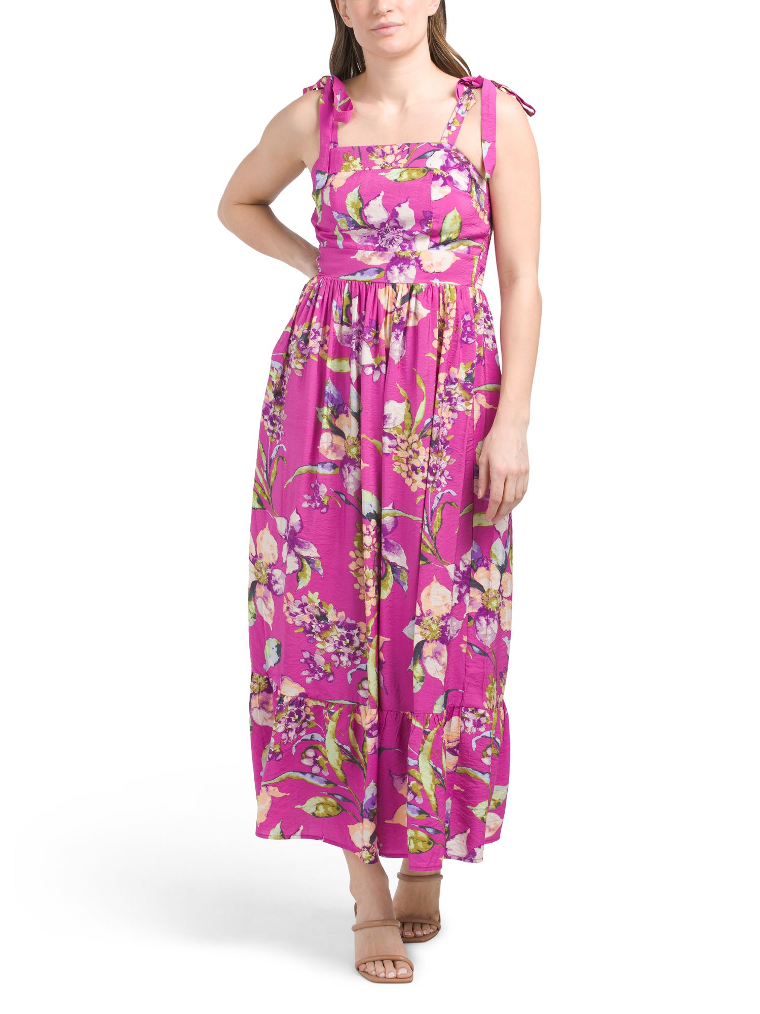 Tie Shoulder Floral Midi Dress | Marshalls