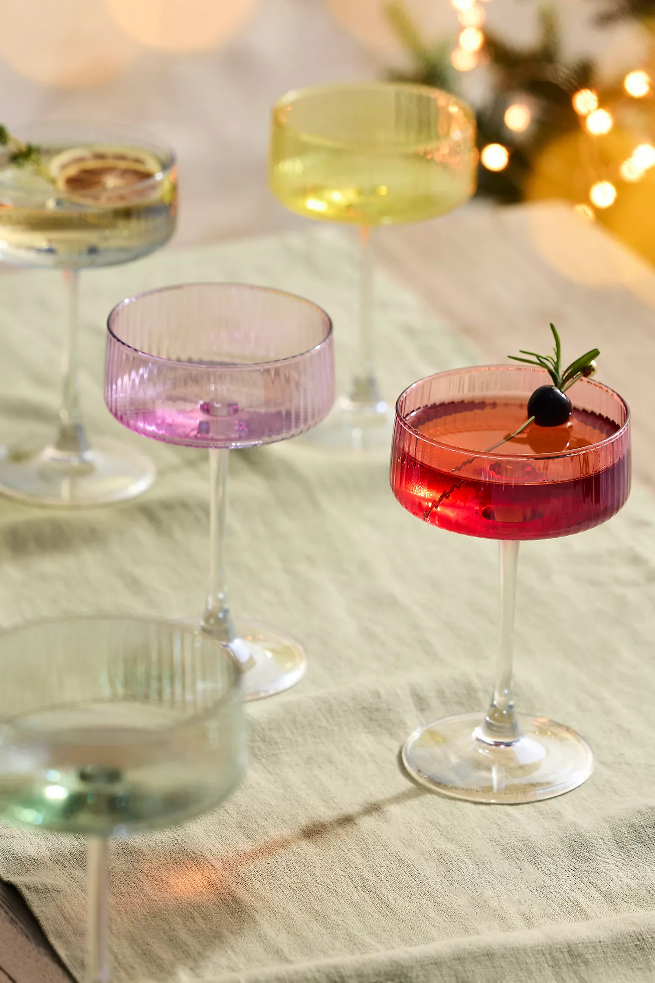 Colorful Glass Coupes, Set of 2 | Terrain