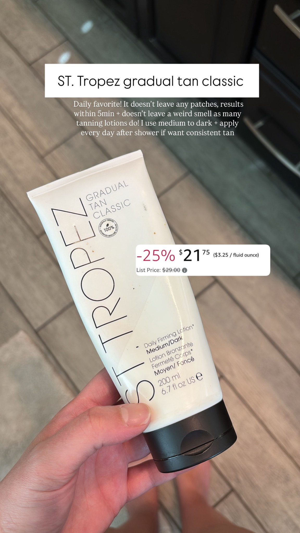 ST. Tropez gradual tan classic on sale RN $21 (was $29) 

Daily favorite! It doesn't leave any patches, results within 5min + doesn't leave a weird smell as many tanning lotions do! I use medium to dark + apply every day after shower if want consistent tan. 

#primeday #sttropez #tanninglotion #tanning #selftanner #summermusthaves #beauty #beautyproducts #amazonfinds #amazondeals #amazonprime #dailyfavorite 

#LTKFindsUnder50 #LTKBeauty #LTKSaleAlert