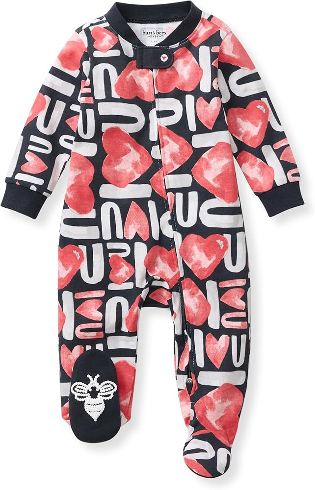 Burt's Bees Baby Boys Sleep and Play PJs, 100% Organic Cotton One-Piece Zip Front Romper Jumpsuit... | Amazon (US)