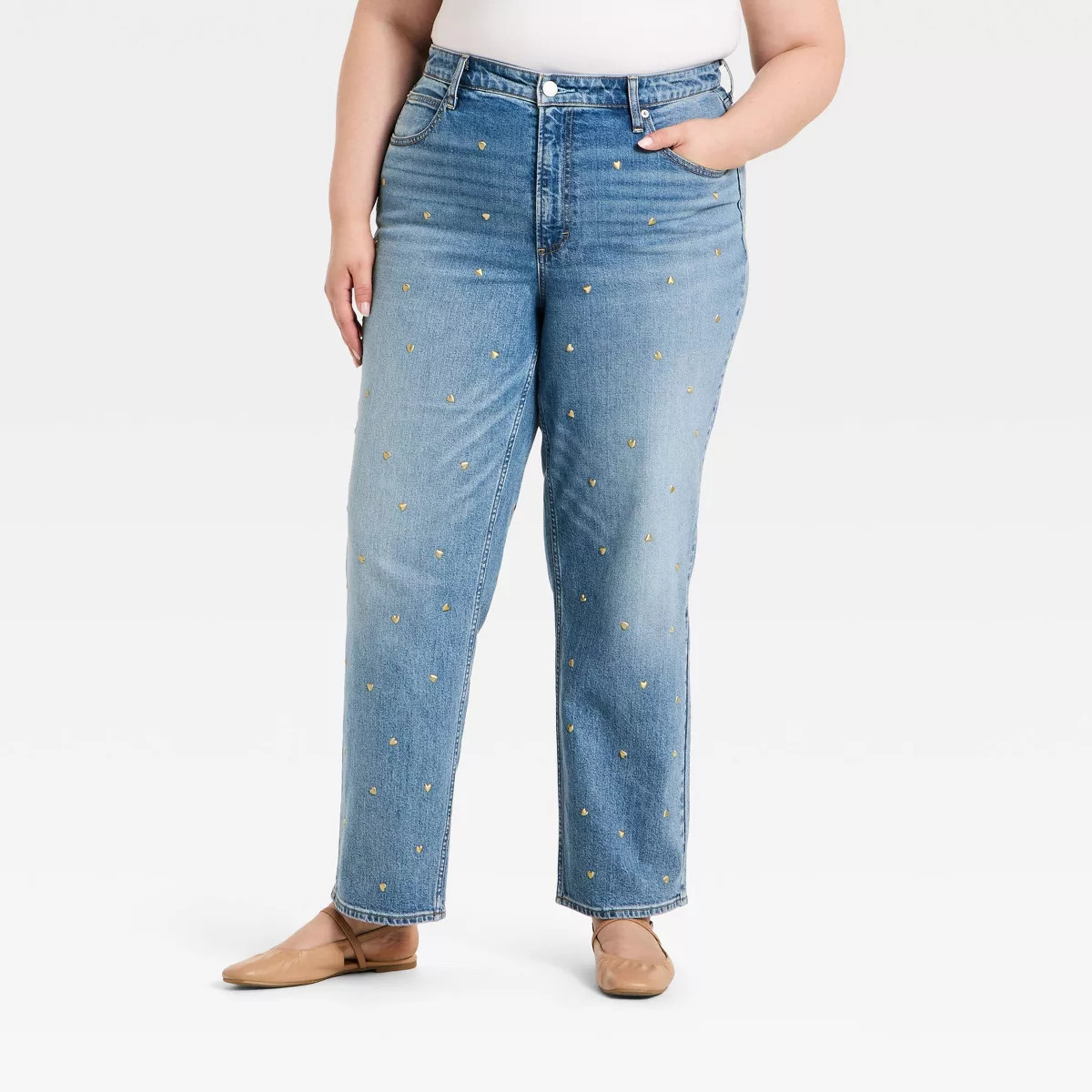 Women's Highest-Rise Vintage Straight Embellished Jeans - Universal Thread™ Medium Wash | Target