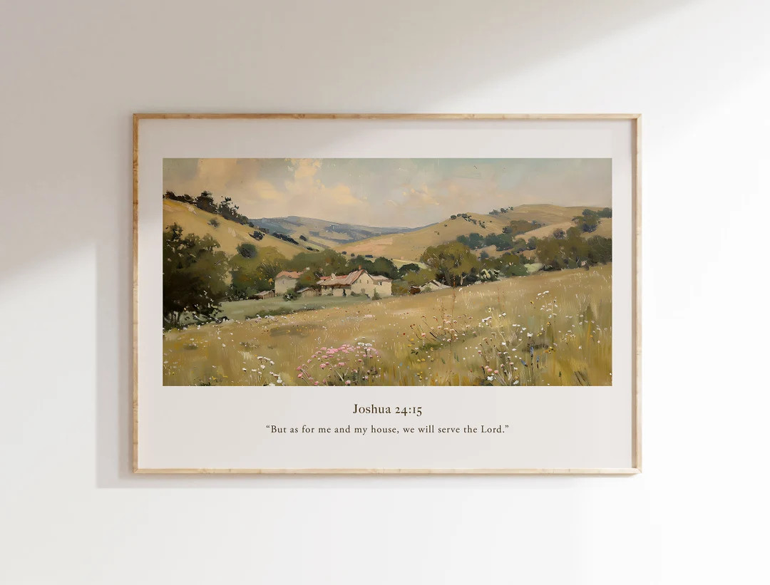 Joshua 24:15 as for Me and My House We Will Serve the Lord. Printed Christian Wall Art Gospel Hom... | Etsy (US)