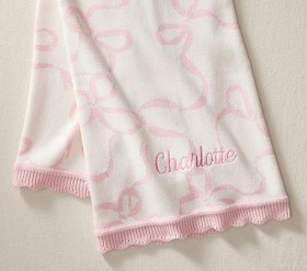Bow Organic Knit Baby Blanket | Pottery Barn Kids