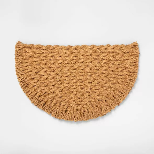 Half Circle Braided Coir Doormat - Hearth & Hand™ with Magnolia | Target