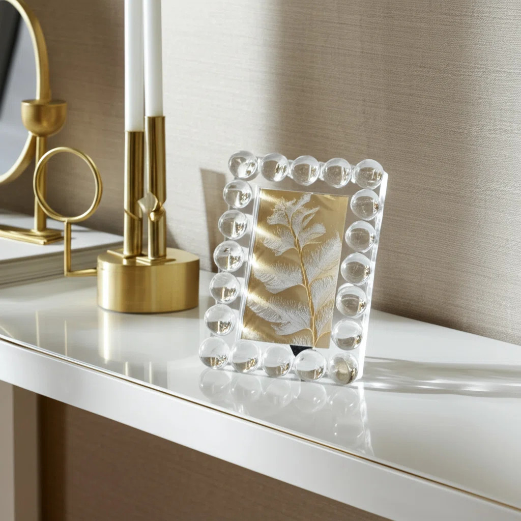 Crystal Frame With Glam Spherical Border Design | Wayfair North America