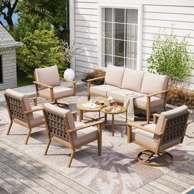7 - Person Outdoor Seating Group With Cushions | Wayfair North America