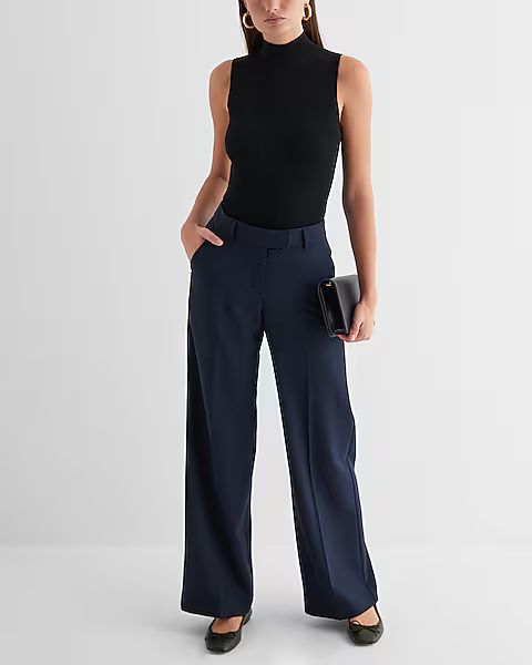 Editor Mid Rise Wool-blend Relaxed Trouser Pant | Express