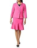Le Suit Women's Plus Size 3 Button Crepe Skirt Suit, Pink Perfection, 14W | Amazon (US)