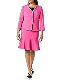 Le Suit Women's Plus Size 3 Button Crepe Skirt Suit, Pink Perfection, 14W | Amazon (US)