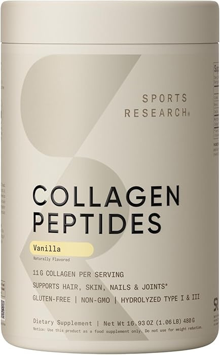 Sports Research Collagen Peptides - Hydrolyzed Type 1 & 3 Collagen Powder Protein Supplement for ... | Amazon (US)