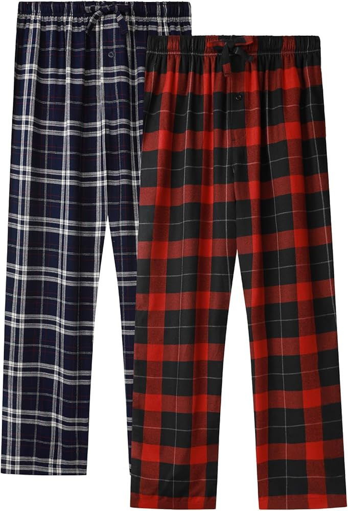 BAMBOO COOL Men's Pajama Bottoms Plaid Pajamas Pants for Men Soft Long Lounge Woven Pj Sleep Pant... | Amazon (US)