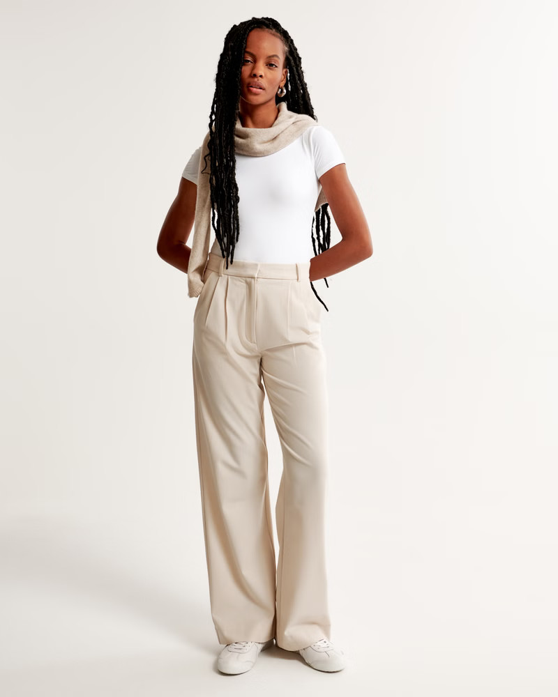 Women's A&F Sloane Lightweight Tailored Pant | Women's Bottoms | Abercrombie.com | Abercrombie & Fitch (US)