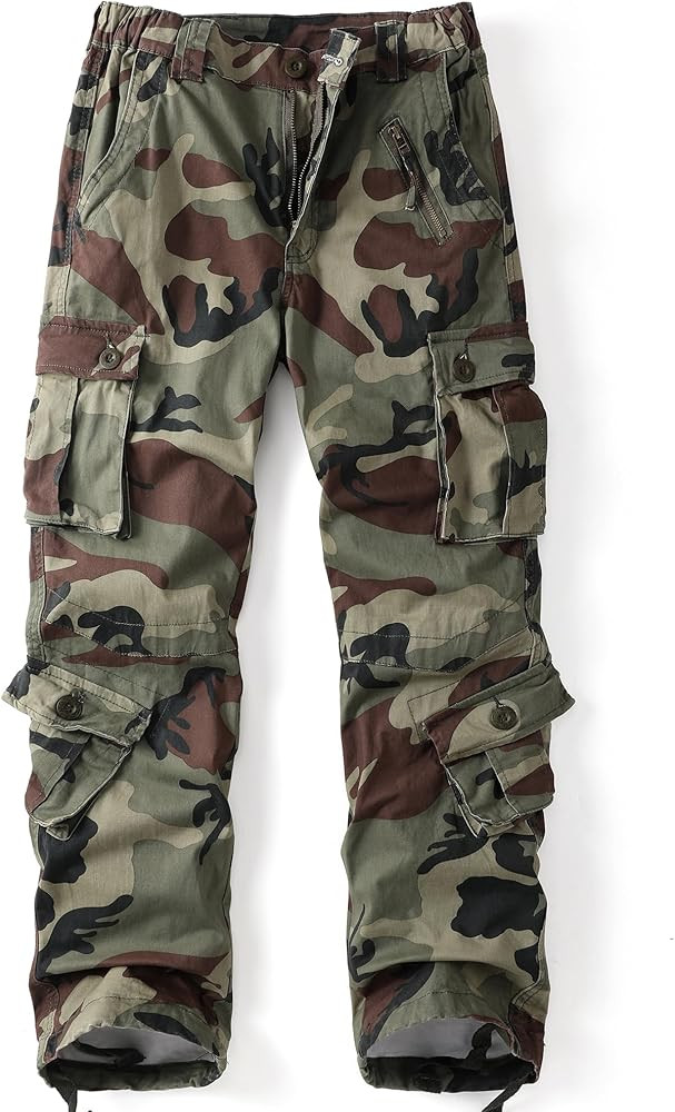 AKHlKING Women's Cargo Pants Work Camo Cotton Casual Combat Wild Outdoor Ripstop Trousers with 8 ... | Amazon (US)