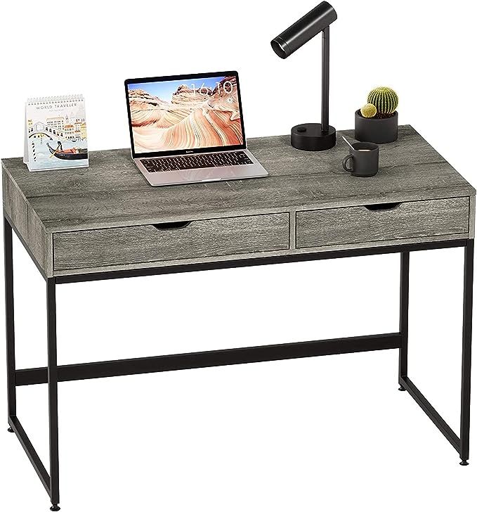 Bestier Small Rectangular Office Writing Computer Workstation Vanity Makeup Desk Minimal Elegant ... | Amazon (US)