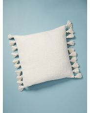 Made In India 20x20 Tufted Pillow With Tassels | HomeGoods