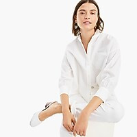 Oversized button-up in cotton poplin | J. Crew US