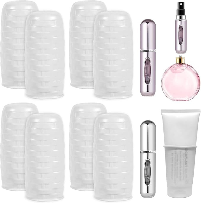 KEMETIK 8 Pack Leak Proof Travel Toiletry Sleeves, 2 Pack Portable Mini Refillable Perfume Atomiz... | Amazon (US)