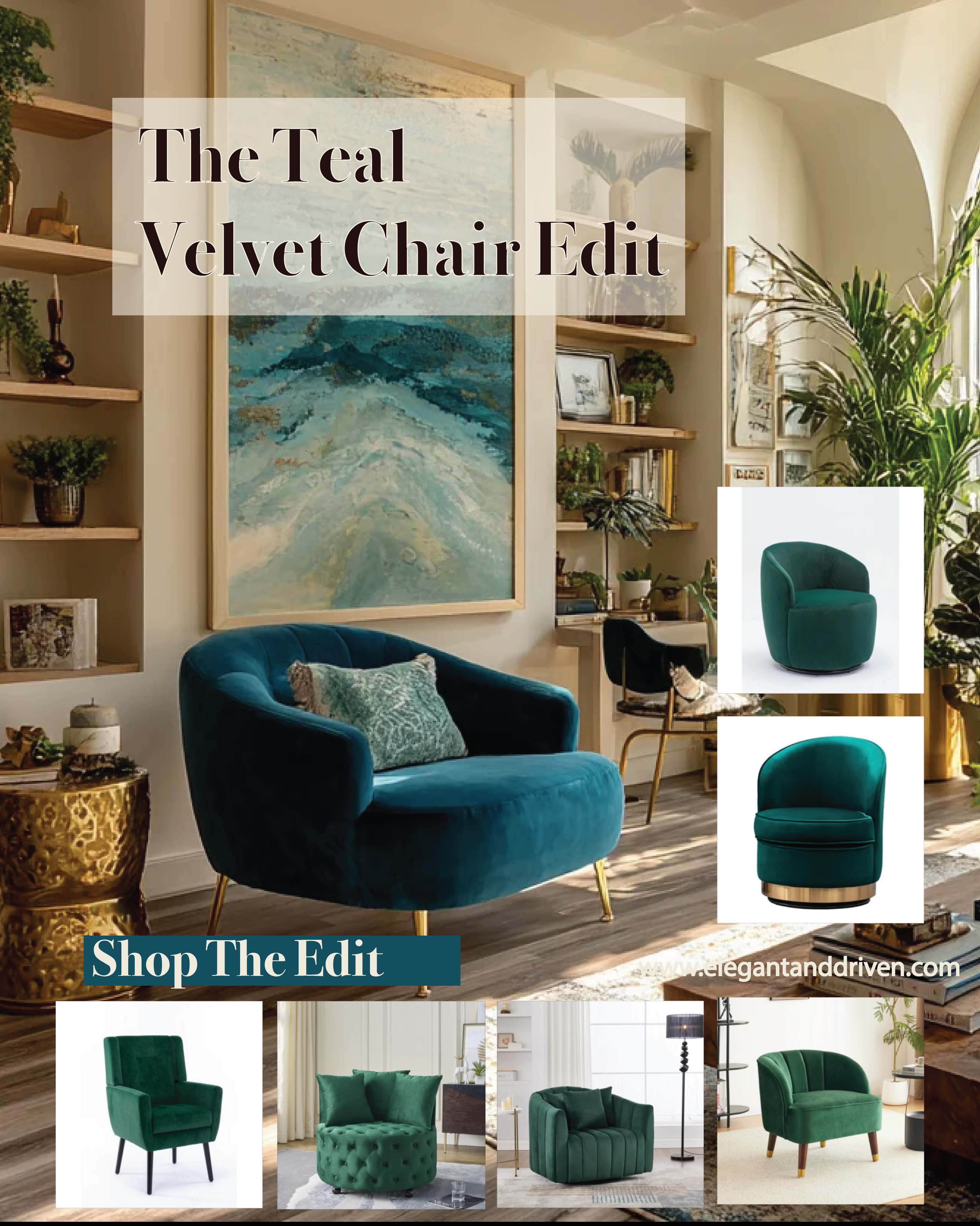 Playful yet poised — teal velvet brings artistic flair to any home.
It’s the color of creativity, confidence, and conversation.

🛋️ Shop The Edit:
Bold velvet chairs in tones of teal and turquoise for an effortlessly chic statement.
#TealInteriors #VelvetChairs #HomeDecor #EclecticStyle #ModernLuxury #DesignDetails 

 #LTKHome